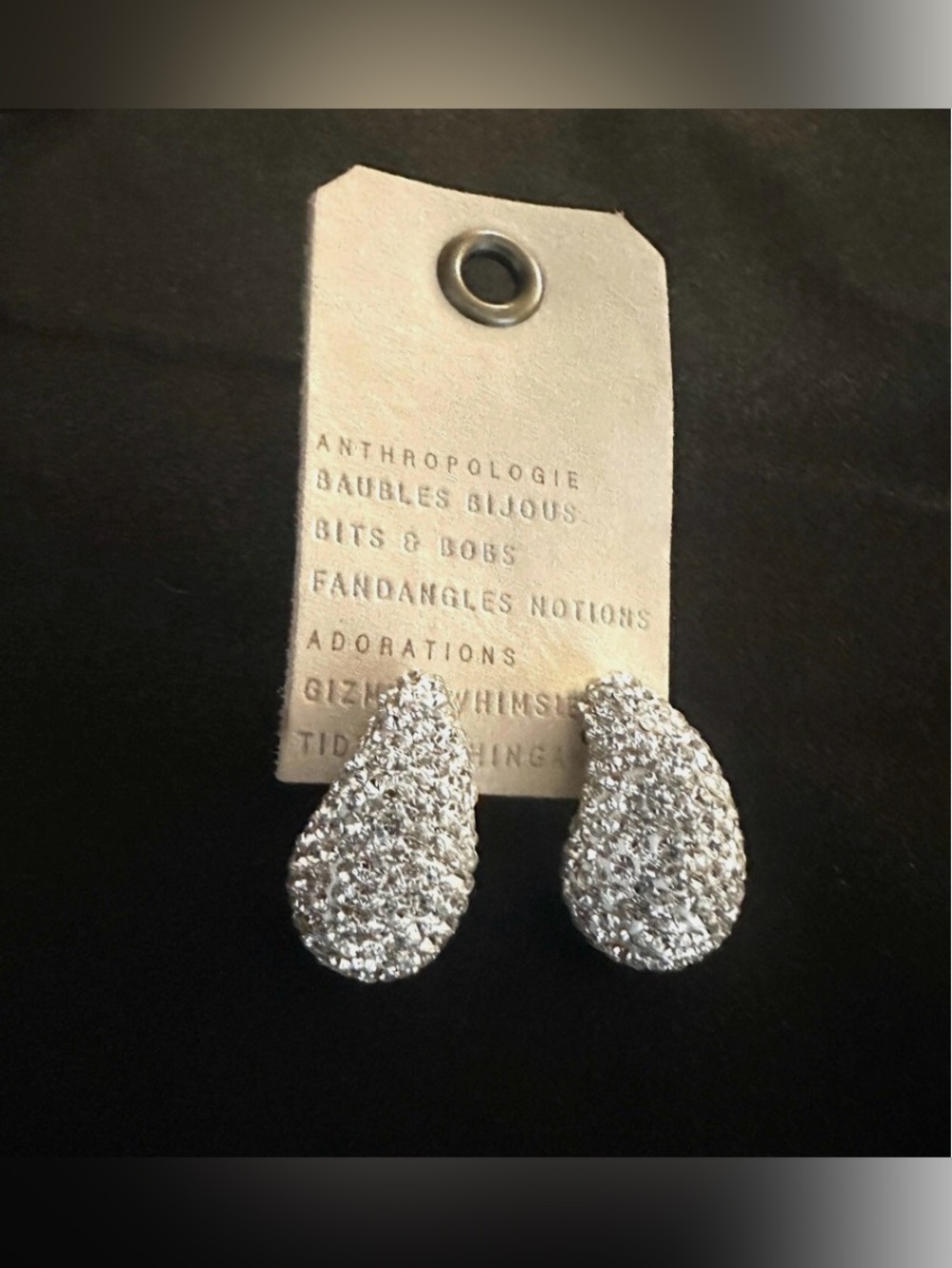 Anthropologie Earrings Pave Crystal NEVER WORN PERFECT CONDITION SO SPARKLY
